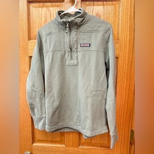 Vineyard Vines Pullover Sweatshirt Womens Size Medium Mint Pink 1/4 Zip